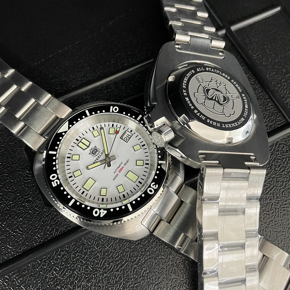 STEELDIVE SD1974 NEW In Fashion Abalone Sapphire Crystal NH35 Movement Swiss Luminous 200M Waterproof Mechanical Dive Watch