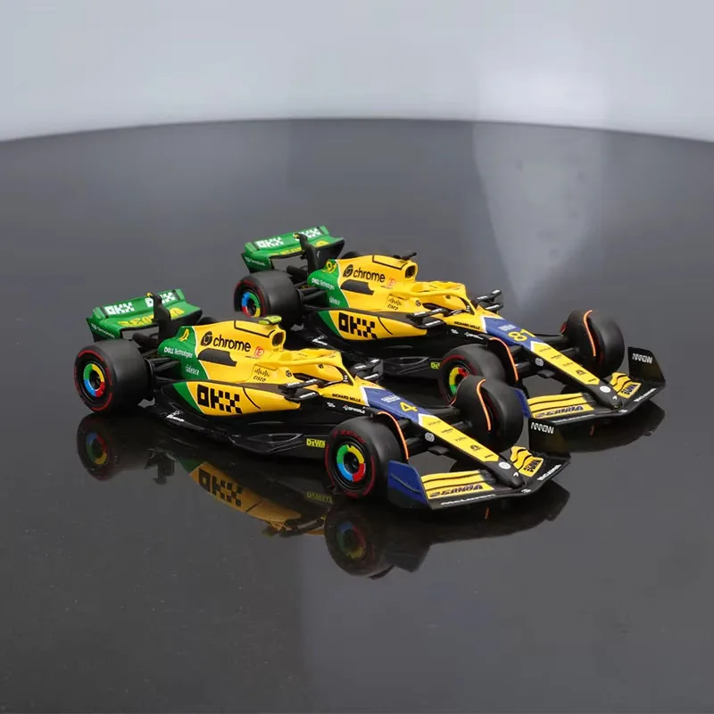 New 2024 Bburago F1 Mclaren Mcl38 Monaco Grand Prix Version Diecast Mclaren Lando Norris #4 #81 Formula Car Model Toy Boy Gift 2
