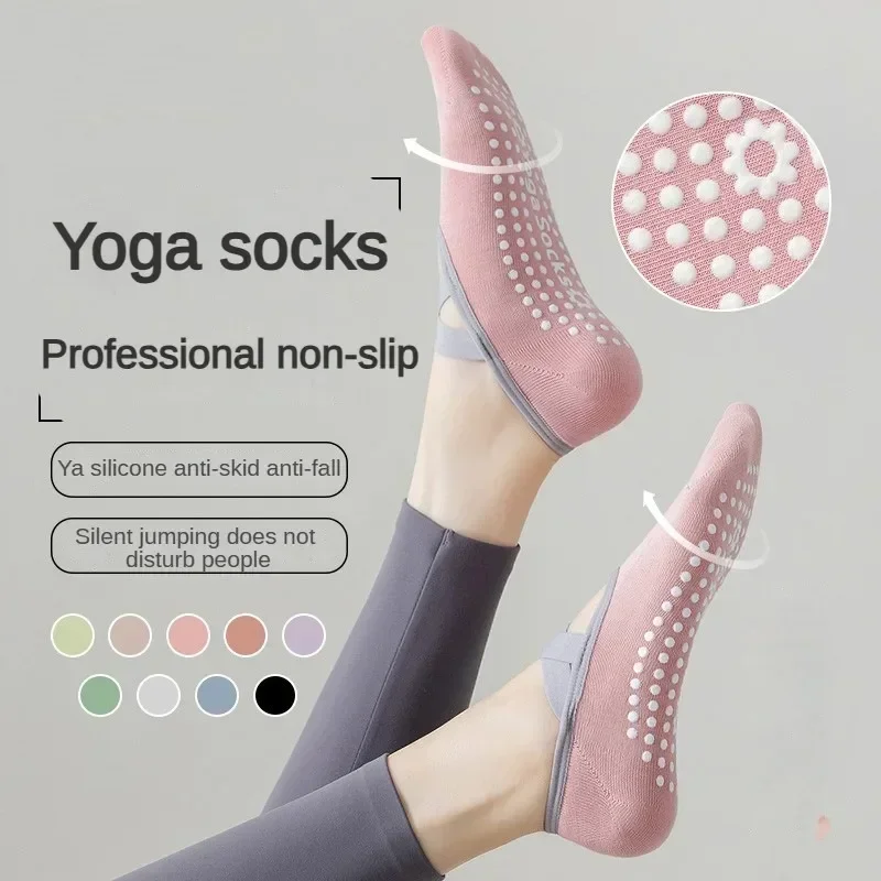 

High Quality Pilates Women Socks Breathable Anti-Slip Bandage Yoga Socks Ankle Ladies Ballet Dance Sports Socks for Fitness Gym
