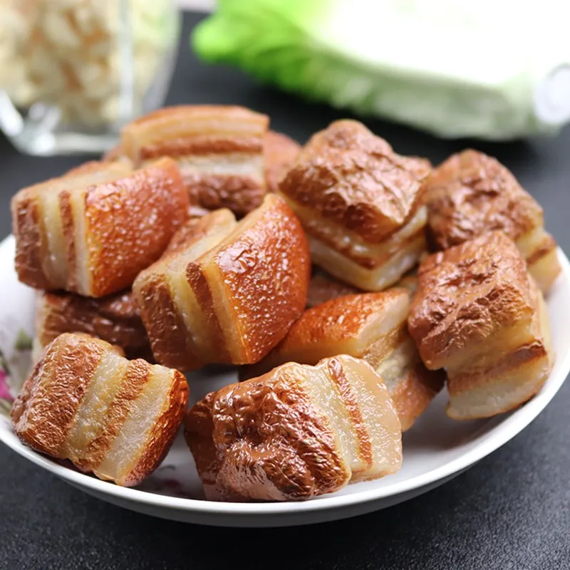 Food Model 10pc/lot Artificial Foods Simulation Braised Pork Meat Product Model Fake Pork Belly Meat Dongpo Kid Toys