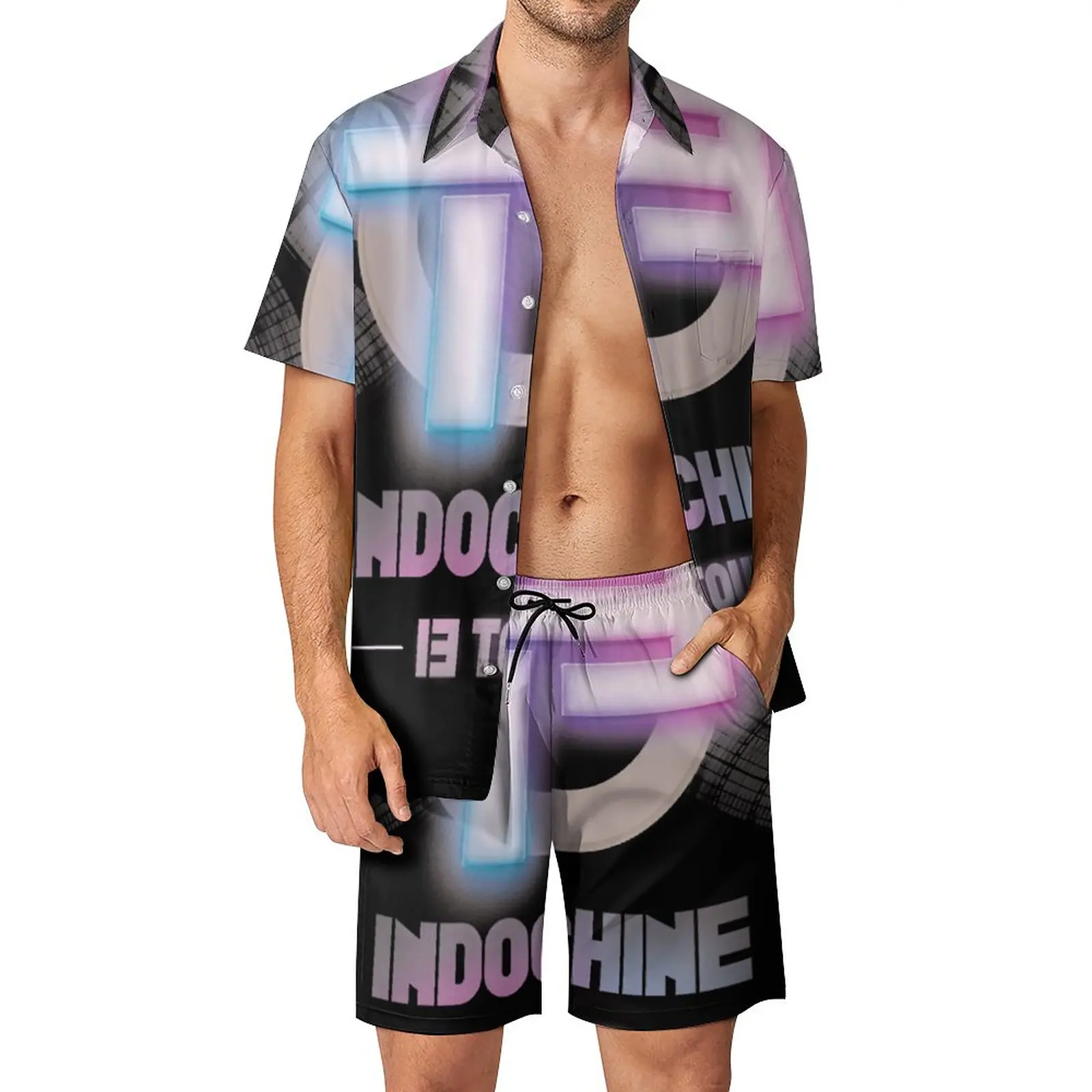 

Indo Chine Most Popular Band Rock Indochine Is Men's Beach Suit 2 Pieces Suit Vintage Novelty Beach USA Size