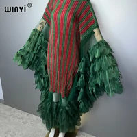 Robe longue plissée élastique WINYI 2026, tenue de plage, kaftan, abaya, robe de soirée de luxe Dubaï, robe longue pour femme musulmane 3