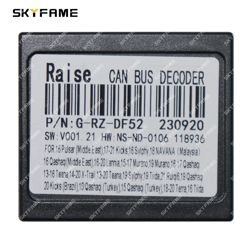 SKYFAME Car 16pin Wiring Harness Adapter Canbus Box Decoder For Nissan X-Trail Teana Qashqai Murano NP300 Bluebird Terra RZ-DF02