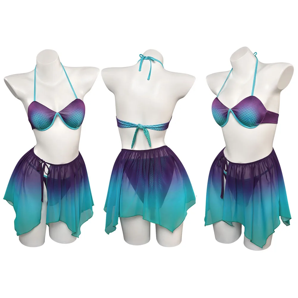 

Ariel Swimsuit The Little Mermaid Cosplay Women Costume Swimwear Skirt Outfits Halloween Carnival Party Disguise Bikinis Suit