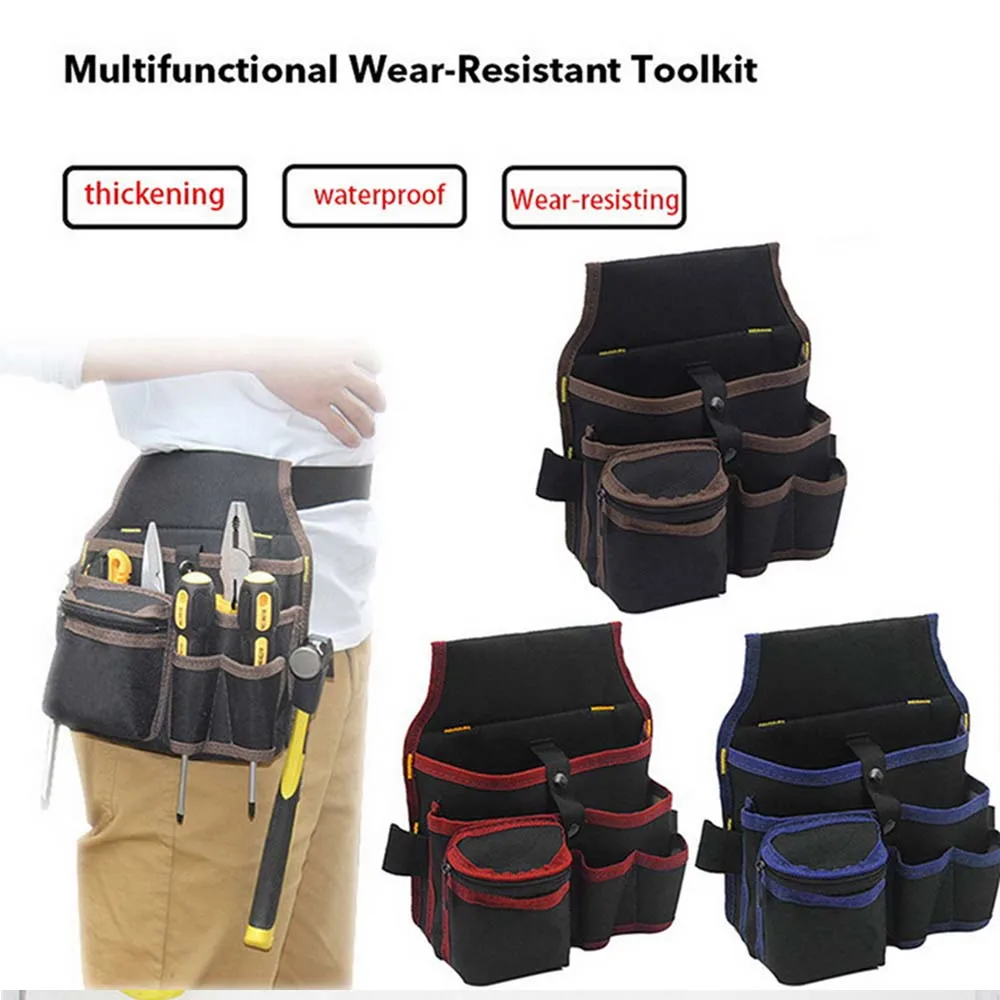 

Multifunctional Tool Pouch Waterproof Hardware Electrician Toolkit Drill Holster Waist Oxford Cloth Wrench Screwdriver Tool Bags