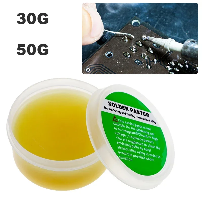 Rosin Chumbo Solda Paste Flux, Meio Ambiente, Welding Repair Tool, Placa de Circuito, Peças Elétricas, 30g, 50g