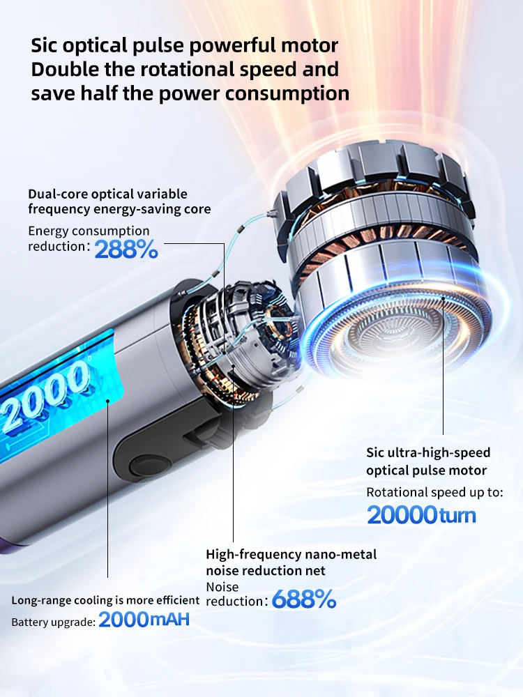 Rechargeable Electric Handheld Fan 199 Speeds Adjustable Portable Outdoor Mini Air Cooling Turbo Fan Personal Fan with Lanyard