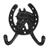 Garden Outdoor Wall Decor Horseshoe Shaped Wall Hooks Cast Iron Home Crafts Decorative Hooks with Screws Bedroom Wall Hangers 4