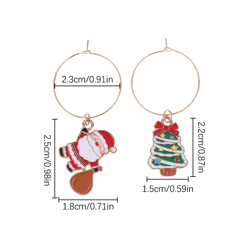 20Pcs Christmas Wine Glass Markers Wine Charms Holiday Drink Marker Charms For Glasses