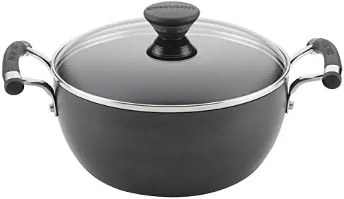 

Hard Anodized Nonstick Casserole Dish/Casserole Pan with Lid - 4.5 Quart, Black Plate for cooking Accesorios freidora Molde para