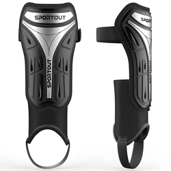 Enhanced Soccer Shin Guards with Protective Hard Shell - L