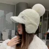 Cute Solid Color Warm Earmuffs Cap Windproof Thermal Knitted Baseball Cap Thick Versatile Ear Flap Protection Hat Winter
