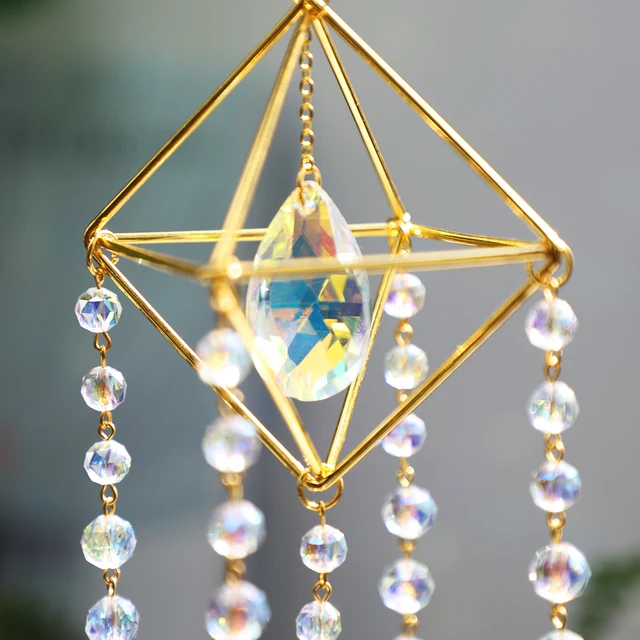 Napsütő Lógó Kristálykert Szél Hangjelző Prizma Gyöngy Báj Chandelier Otthoni Ablak Dekoráció Szivárványkészítő Esküvői Ajándék - Image 3