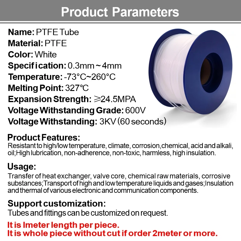 High-Performance PTFE Capillary Tube – Versatile, Temperature & Corrosion Resistant Insulated Hose