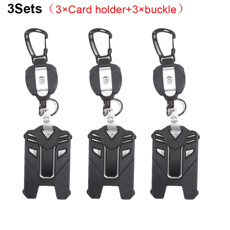 Badge Holder Carabiner Keychain Tactical ID Holder Retractable Reel Mountaineering thumbnail 1