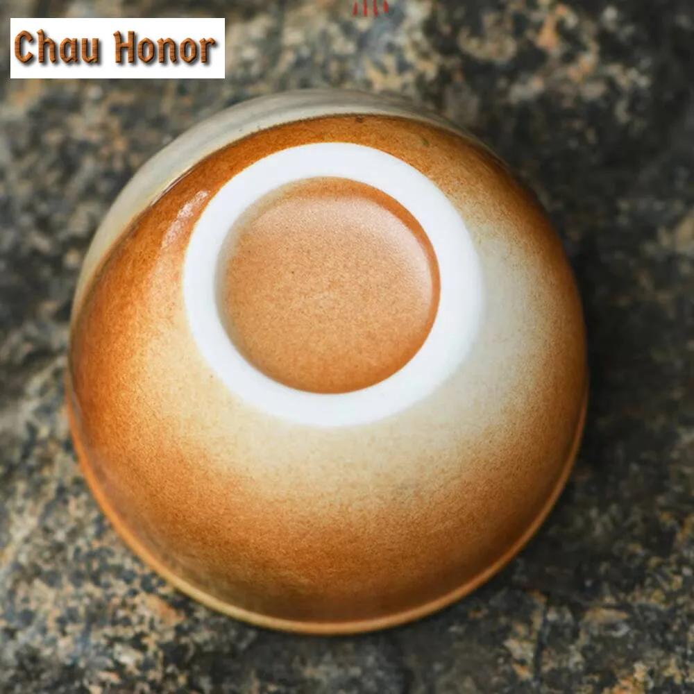 160ml Dunhuang Apsaras Drum Large Teacup Antique Soda Glaze Master Cup Zen Cultural Pu'er Tea Bowl Coffee Mugs Kung Fu Tea Set