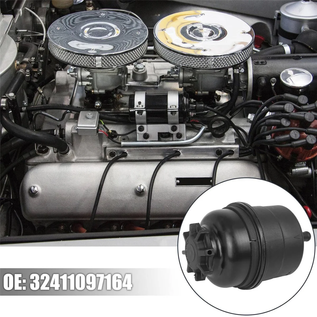 Power Steering Pump Reservoir Bottle W/ Cap 32416851217 / 32411097164 for Porsche BMW E36 E46 E39 E53 E60 E90