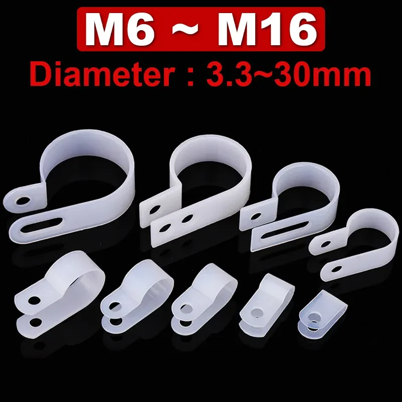 

Nylon U-type Wire Card Wire Fixing Clip R-type Wire Clip UC Wire Buckle Wall Cable Management Wiring Routing Fixing Button PA66