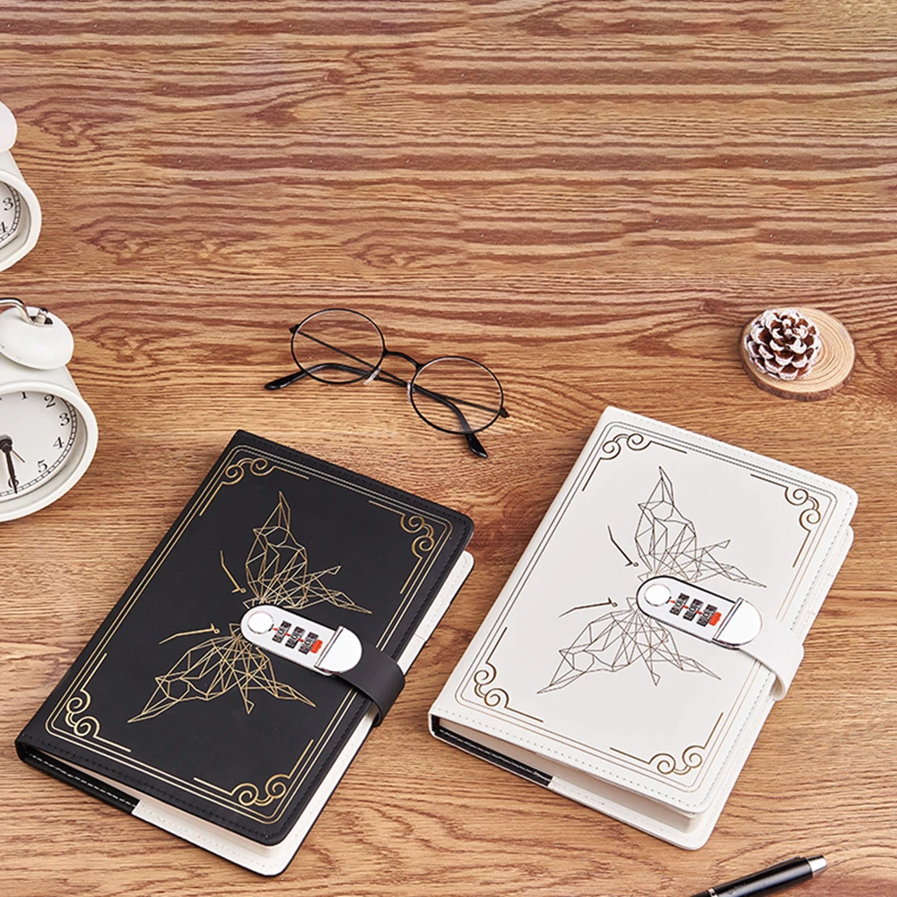 A5 레트로 번호 잠금 노트북, 학생 메모장, 리에 일기장 문구류, 여행 일기