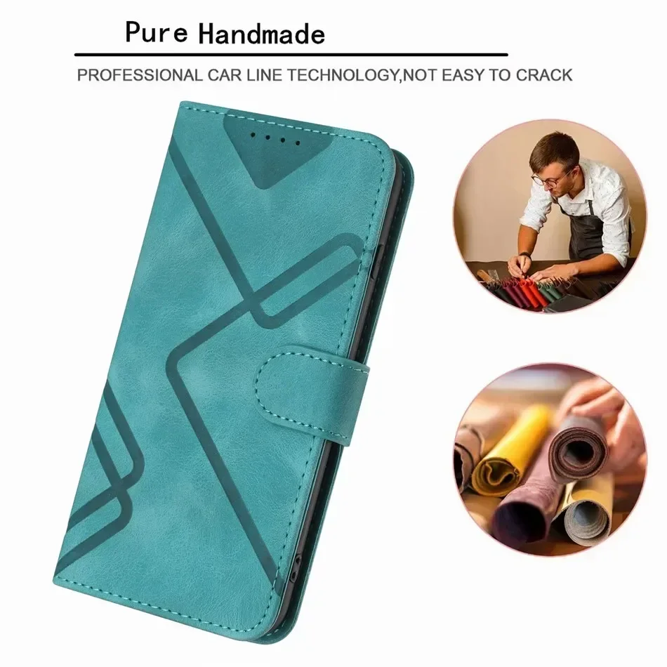 Stylish Flip Wallet Phone Case with Card Pocket & Lanyard