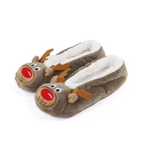 Women's Winter House Slippers Shoes Indoor Floor Warm Soft  Animals Cartoon Home and Comfort Woman Slipper Funny Cattle Socks 2