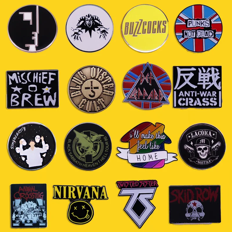 High Quality Punk Rock Band Brooch Pop Music Theme Album Badge Lapel
