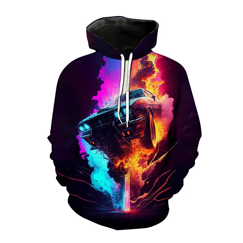 thumbnail image 1 of 2023 Nuevas sudaderas deportivas de moda para hombre, sudaderas con capucha con estampado de autos deportivos en 3D, bolsillos, abrigo, sudadera holgada, suéteres con capucha de manga larga, 1 of 5