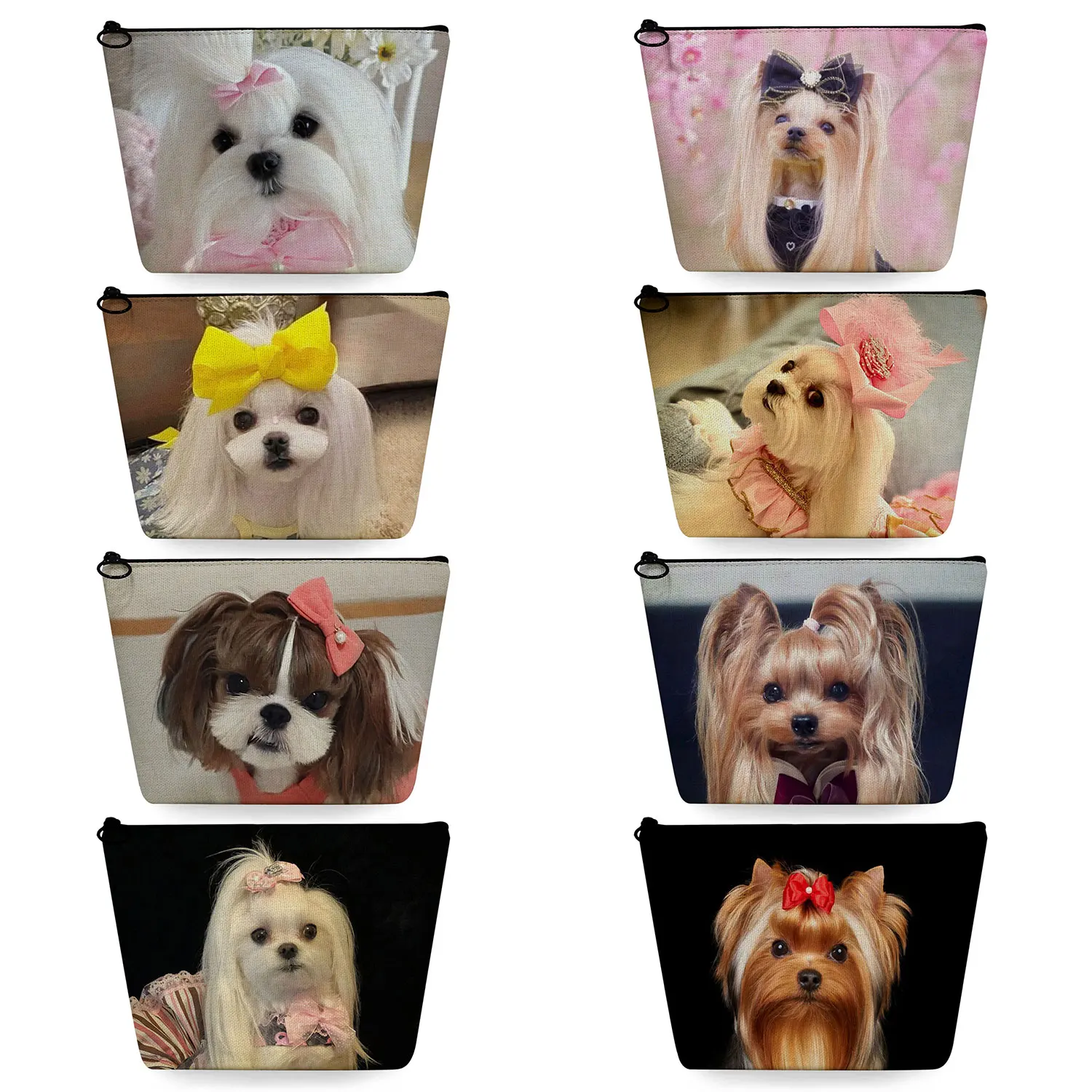 

Custom Pattern Kawaii Shih Tzu Dog Cosmetic Bags Cute Animal Print Makeup Bag Women Clutch Phone Bag Simple Size Travel Portable
