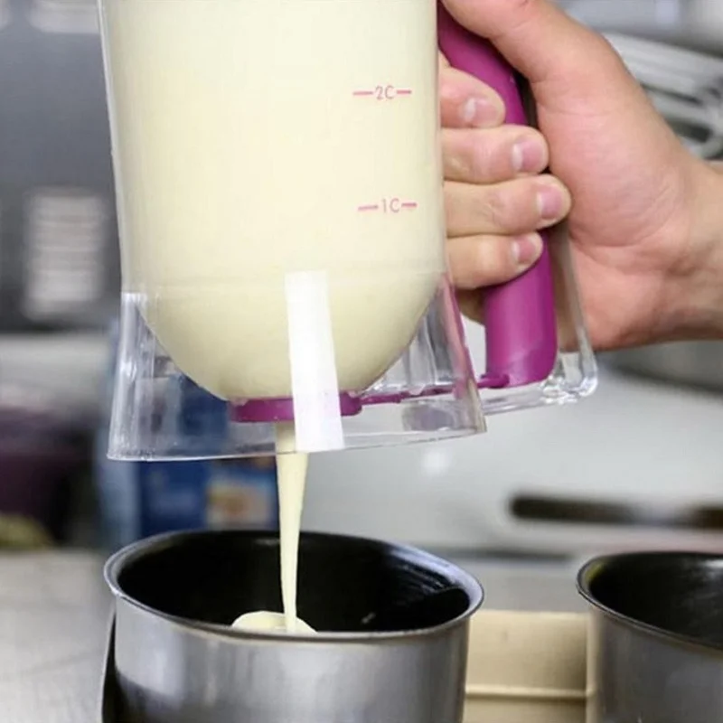 900ml Batter Flour Paste Dispenser for Cupcake Cookie Cake Muffins Measuring Cup Cream Speratator Pancake Batter Dispensers