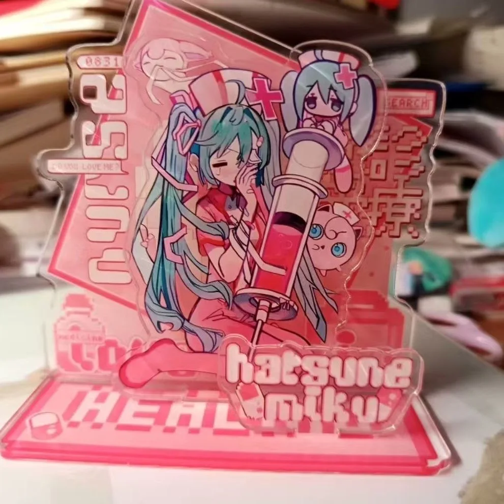 2 Stück Kawaii Miku Anime-Zubehör Acryl-Standfigur Ornament Originelle Persönliche Acryl-Halterung Fangeschenke für Sammler – Detail 4