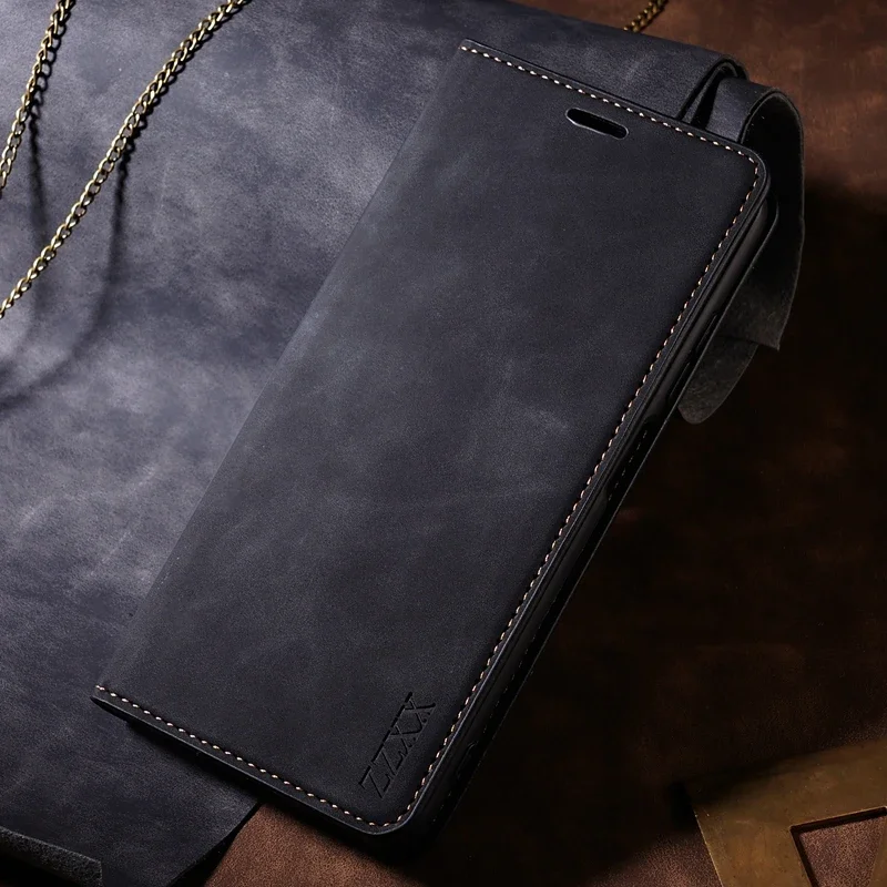 Luxurious Magnetic Flip Leather Wallet Case with Card Slot