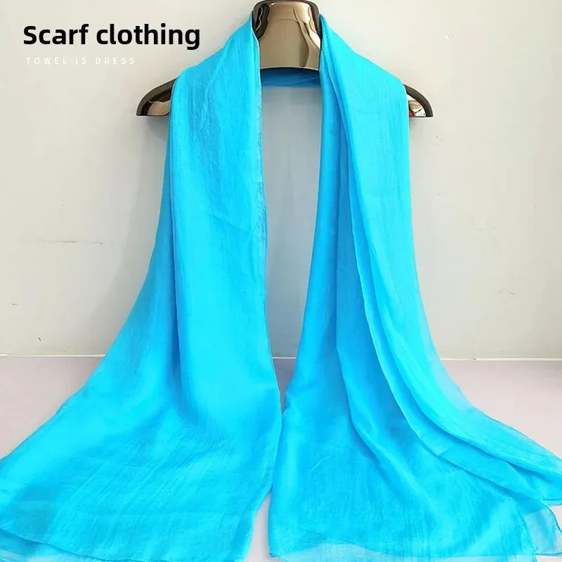 Elegant Red Silk Chiffon Scarf - Women's Fashionable Spring Autumn Shawl