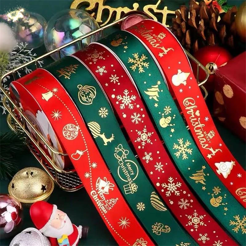 Christmas Ribbon 5yards 1inch 25mm Printed Christmas Polyester Ribbon For Handmade Design Decoration Gift Packing ribbon decoration,ribbon supplies,wrapping ribbon,christmas ribbon,polyester ribbon