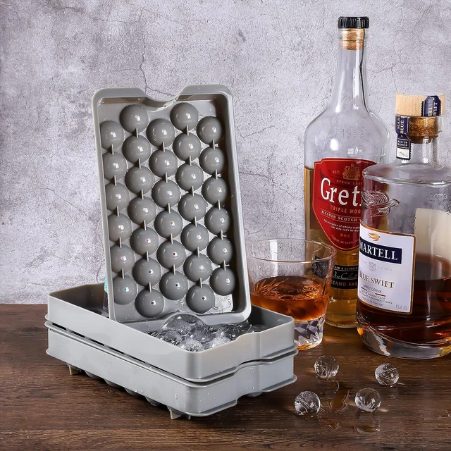 Ice Cube Trays For Freezer Ice Ball Maker Mold Mini Circle Round Ice Cube  Mold with Lid Making PCs for Cocktail Whiskey - AliExpress