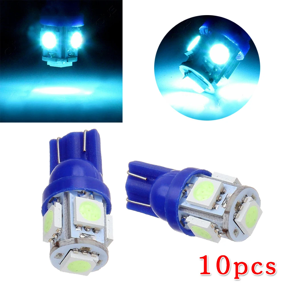 10pcs/set Car Light T10 194 168 2825 For Toyota  LED Wedge Dashboard Gauge Cluster Light Bulb Ice Blue LED Light Car Reading