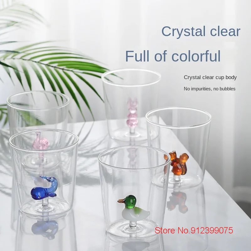 300ml Cute 3D Animal Farm Glass Cup Italy Ichendorf Design Glassware Drink Cup Whiskey Glasses Coffee Mug Kids Milk Water Teacup