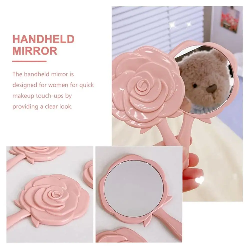 バラ彫刻の円形ミラー Rose on 21cm round mirror