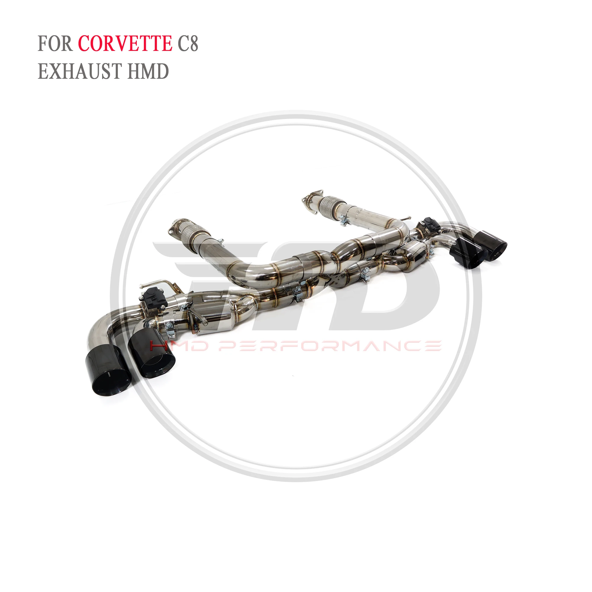 HMD Exhaust System For Corvette C8 Exhaust Catback Stainless Steel Material Bright Surface Valve Control