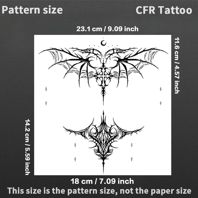 Dark Succubus Cross Herbal Juice Tattoo Sticker Temporary Tattoos Man Sexy Hotwife Waterproof Abdomen Chest Fake Tatto Gift Punk,tattoo sticker,temporary tattoos