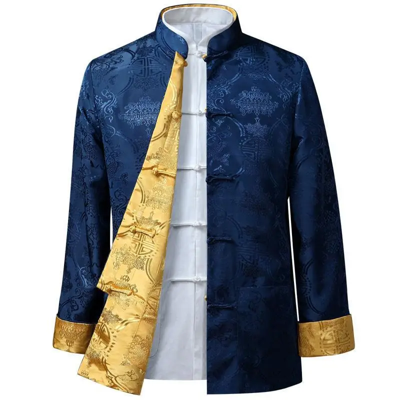 Men Chinese Dragon Shirt Kung Fu Coats China New Year Tang Suit Traditional Chinese Clothing For Men Jackets Hanfu Men Clothing
