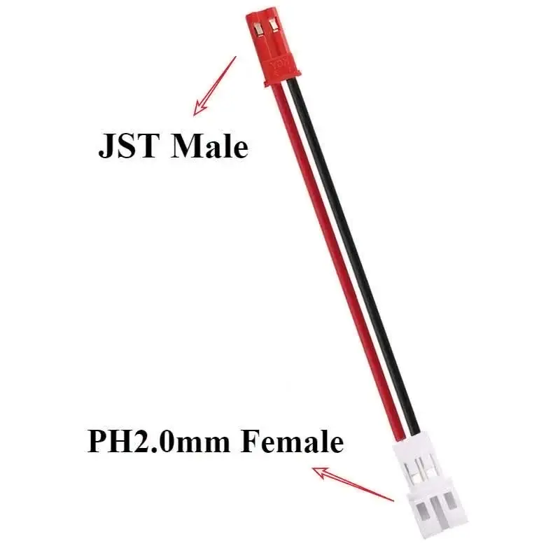 5 pezzi PH2.0 2P maschio a PH2.0 2P femmina cavo