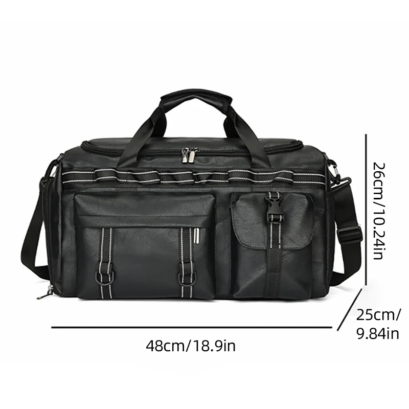 Travel Duffel Bag Gym Fitness Yoga Handbag for Men Outdoor Hiking with Shoes Pack Large Luggage Sports PU Dry Wet Crossbody Bag 6