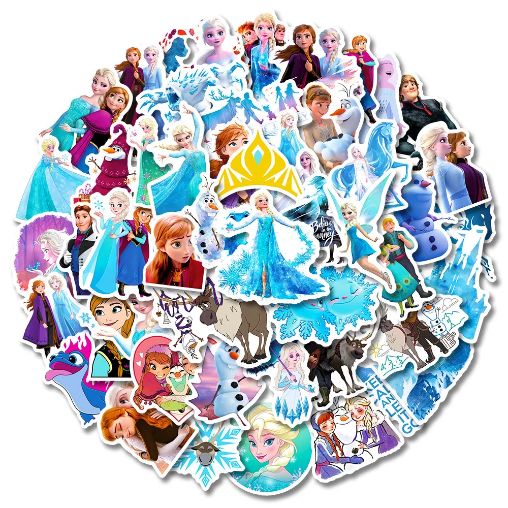 

10/30/50pcs Kawaii Disney Cartoon Frozen Stickers Princess Anna Elsa Anime Decals DIY Laptop Phone Diary Children Sticker Gift