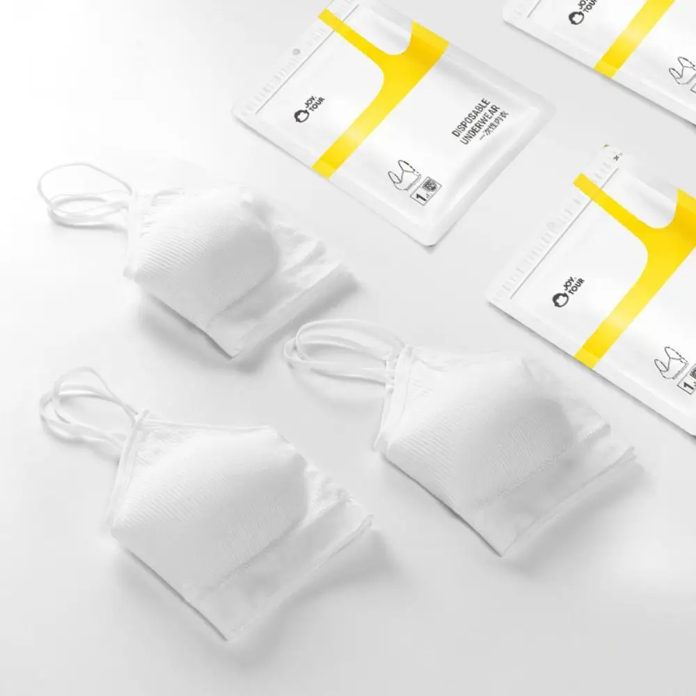 

Wireless Disposable Bras Breathable Straps with Chest Pad Bralettes for Women Cotton Disposable Bralette Travel