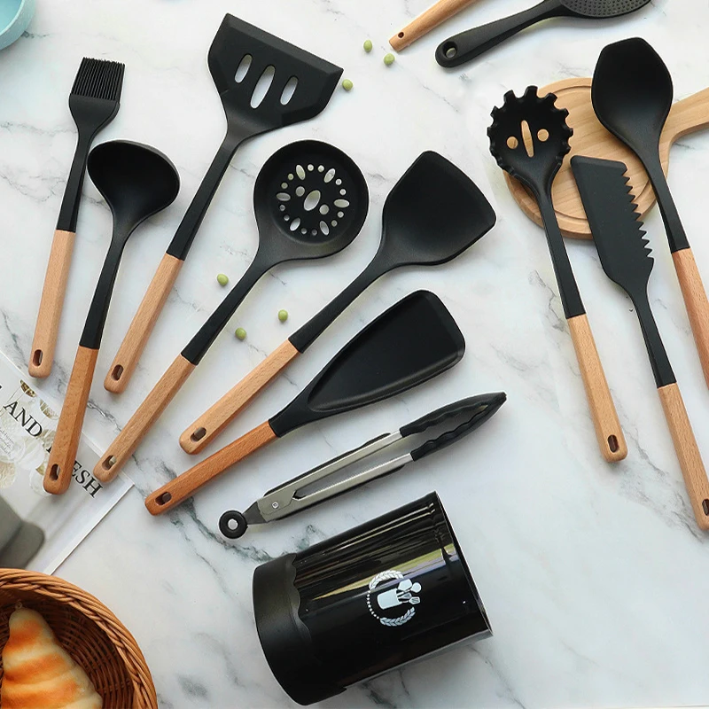 1Pc Silicone Kitchen Utensils Set Turner For Kitchen Cooking Tools Scraper Non-stick Cookware Kit Spatula Accessories