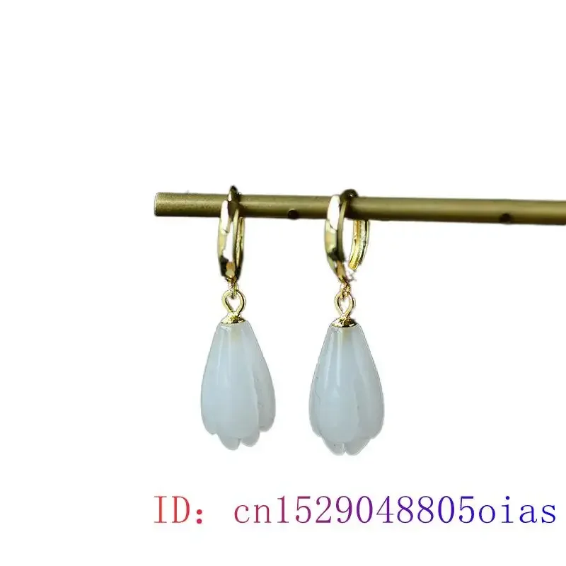 Orecchini di giada giadeiteOrecchini di giada hetian Orecchini a forma di parola cinese con nappa Orecchini lunghi da donna Gioielli di giada Orecchini a cerchio fatti a mano