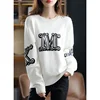 Autumn and Winter Cashmere Elegant Women's Cashmere Pullover O Neck Slouchy Loose Soft Women's Sweater Fashion Pullover 3