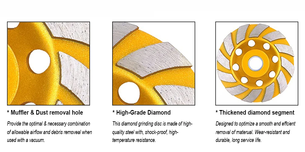 4/5/6/7 ''diamant Schleifen Holz Carving Disc Rad Disc Schüssel Form Schleifen Tasse Beton Granit Stein keramik Trennscheibe Werkzeug – Detail 4
