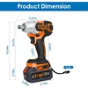 Jemi Tool 3-In-1 Cordless Electric Impact Wrench Drill Screwdriver with Brushless Motor Max 4000RPM Variable Speed 5