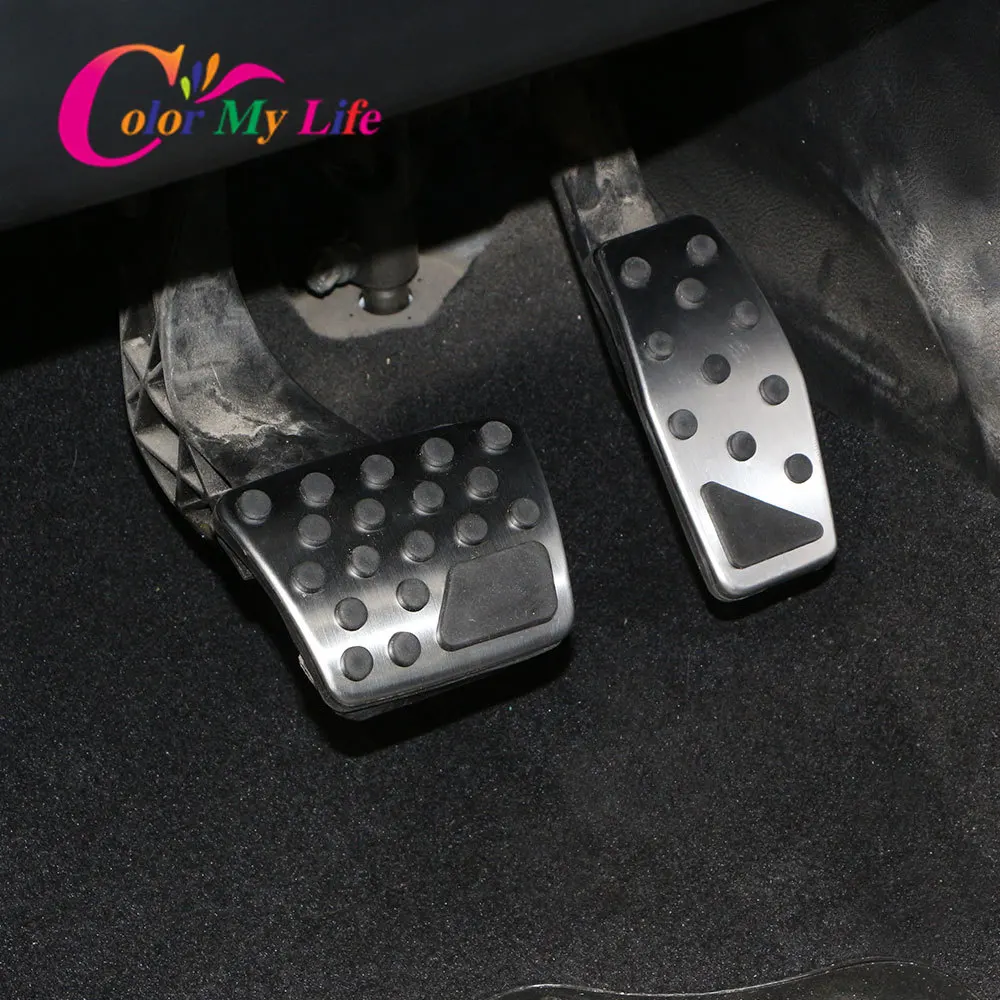 AT Car Gas Pedal Brake Pedal Cover Rest Pedale Color My Life Fit Fiat 500 X 500X 2015-Auto Pedals Accessories